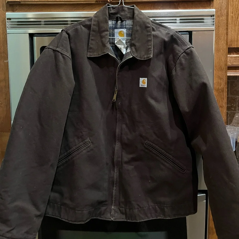 Carhartt Men's Dark Brown J200 DKB Detroit Blanket Jacket - Picture 1 of 9